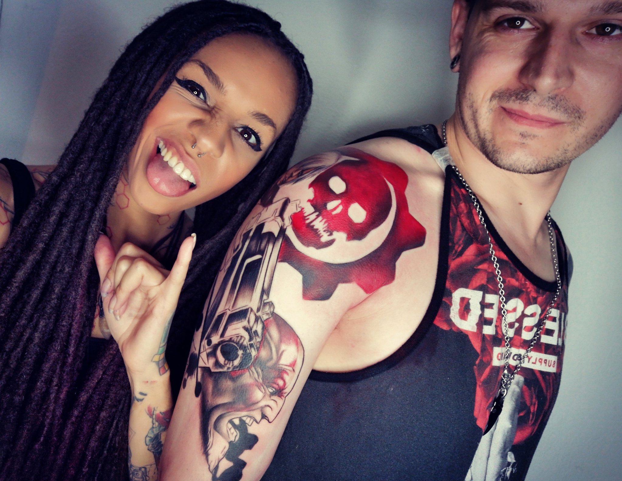 RazorRedd on X: Spent the day tattooing one of my favourite Hoomons and  fellow streamer @raptarage not finished yet but this ones gonna be sick!!!  🖤💜🖤💜🖤💜🖤 #tattoolife #gamingcommunity #gamergirls #gamerboys #gamers  #tattoos #