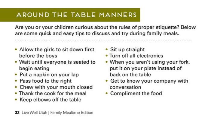 Table Etiquette around the Table