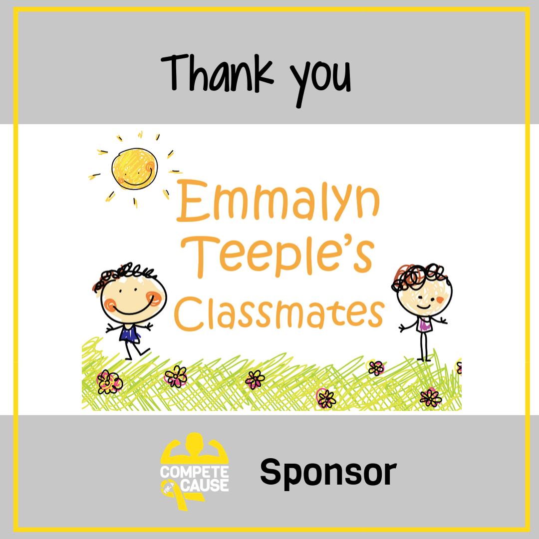 compete4acause's tweet photo. Thank you to Emmalyn Teeple's Class for being a 2019 Compete for a Cause Sponsor! Your support for children battling cancer in our community is incredible. We truly appreciate your support! https://t.co/DZkrecjNPP