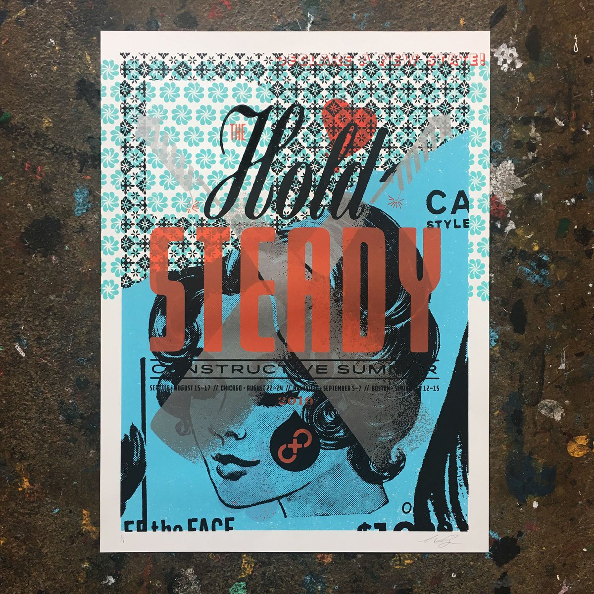 theapparatus's tweet image. Test print Tuesday! Up in the AA shop now! #testprint #testprinttuesday #theholdsteady #monoprint #constructivesummer #oneofakind #screenprinting #aestheticapparatus aestheticapparatus.com