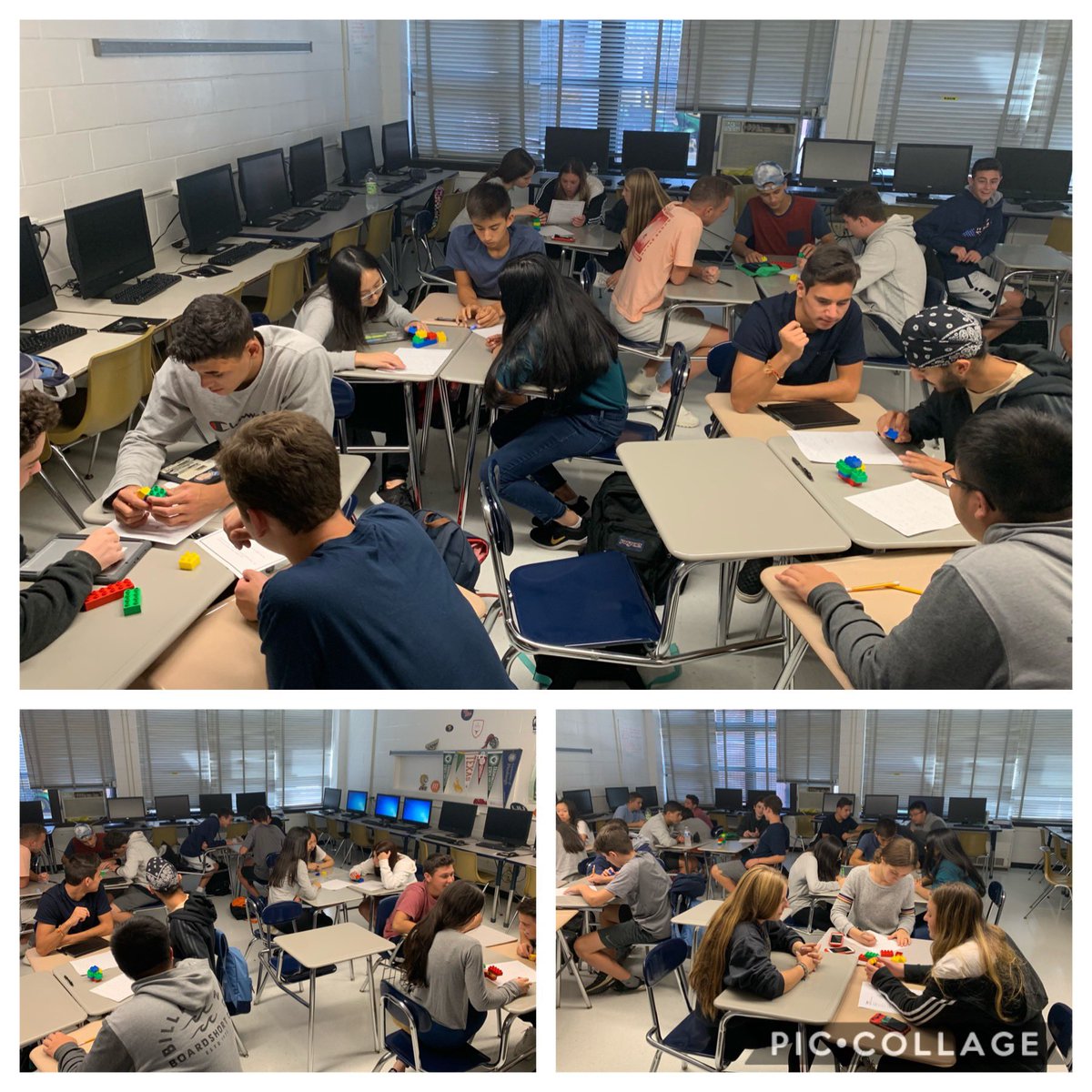 MrsDiPietro's tweet photo. AP High schoolers love Legos too! What is an algorithm? #unpluggedProgramming #iteration #createSomething #collaboration #WeAreRoslyn @codeorg @design_league https://t.co/JDfbOWiyek