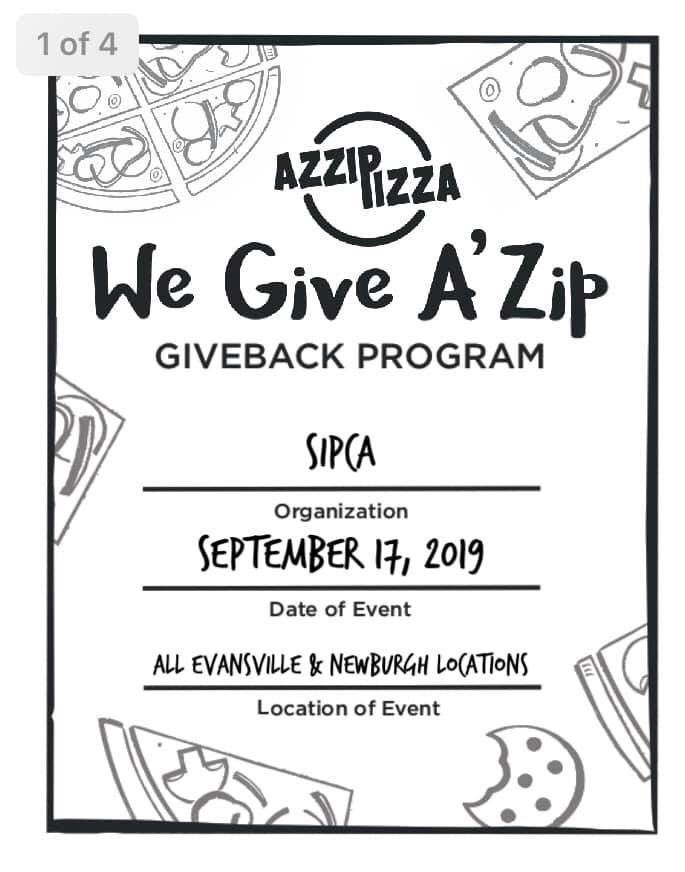 epdfswatchlng's tweet photo. Help support our Four-Legged brothers by going to Azzip Pizza in Evansville or Newburgh today! Stop by the Eastside location at 530pm & meet some furry fellas that help keep the city & county safe! Already have plans? Stop by, say hi & purchase a gift card! #sipca #azzip https://t.co/qoaSbuYym7