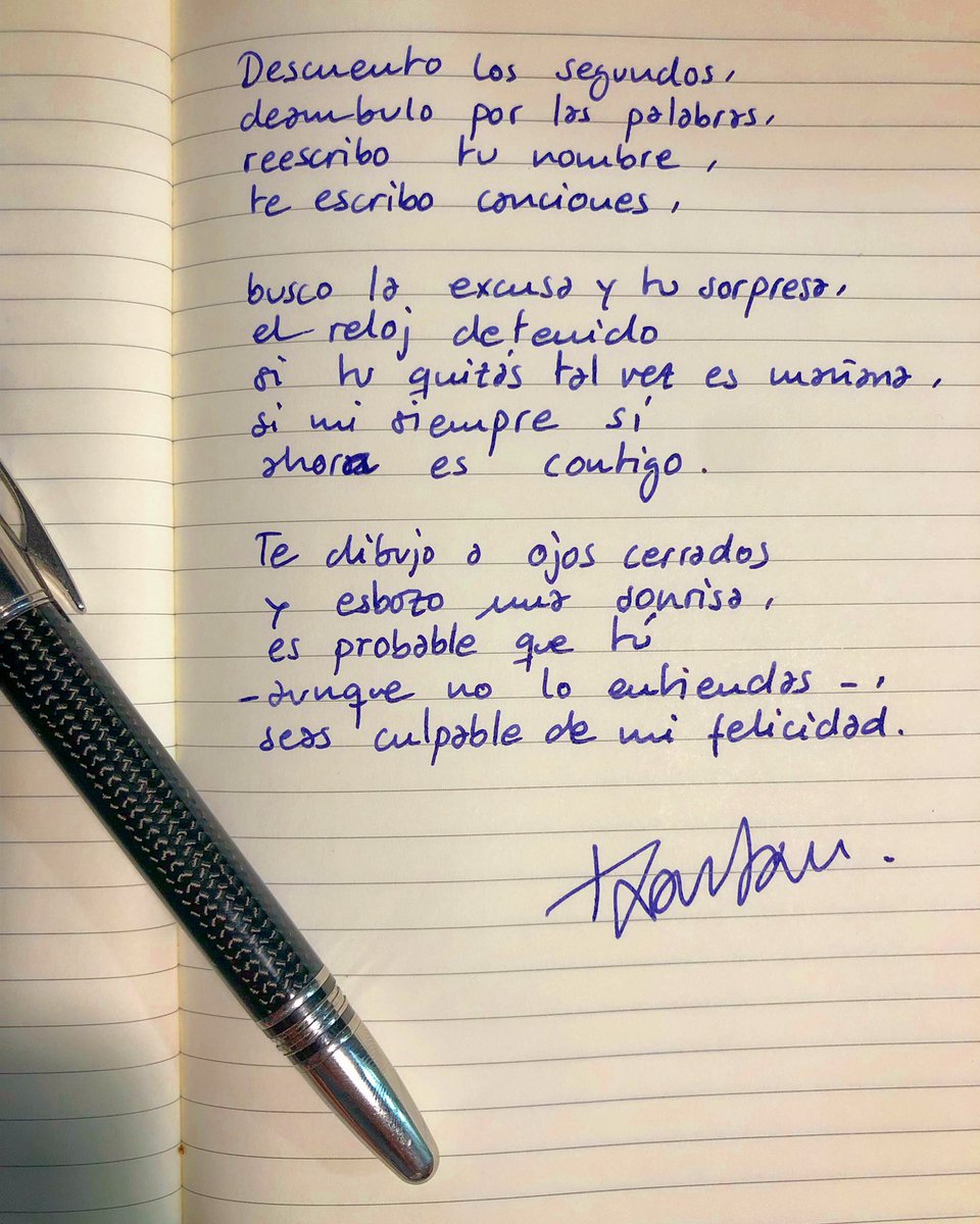 txantxu_txantxu's tweet photo. Es probable.
.
.
.
.
.
.
.
.
#goodnight #buenasnoches #poems #poemas #words #life #reflexiones #newmusic #newtalent #likeforlikes #like4likes #likeforlikeback #share #montblanc #moleskine #letras #txantxu #music #musica #soynomada #madrid #letras https://t.co/VKCoZsGjxA