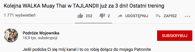 Zrzut ekranu z YouTube
