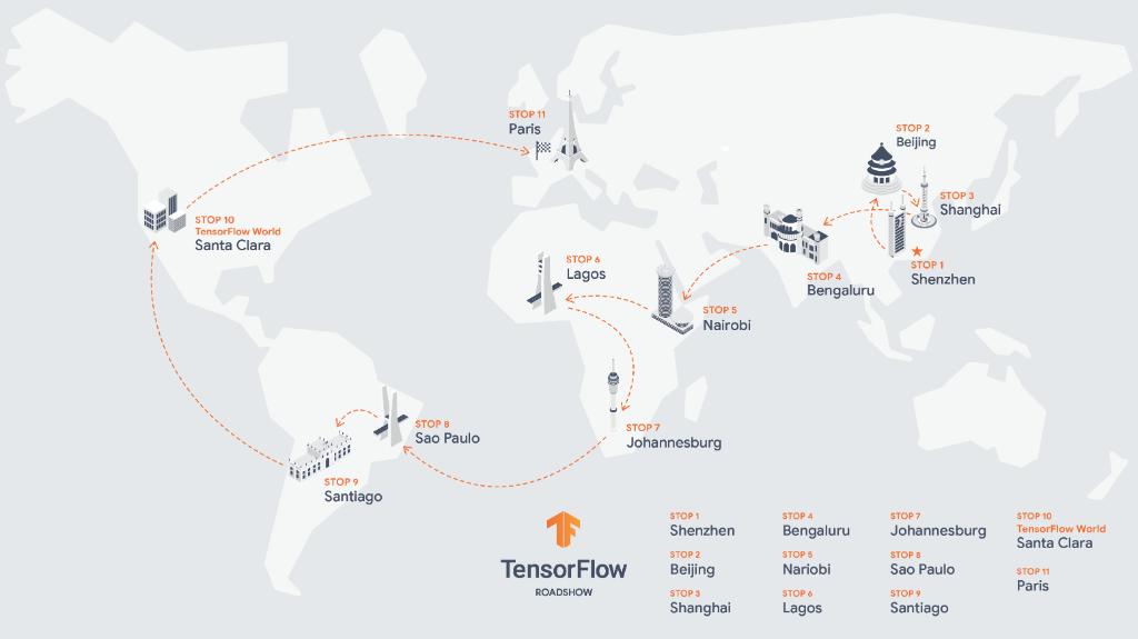 TensorFlow's tweet image. 📢*New* The TensorFlow Roadshow has begun! 
Sign up for our Africa 🌍 events: 
→ Nairobi (Oct 5) bit.ly/tfnrb
→ Lagos (Oct 9) bit.ly/tflagos 
→ Johannesburg (Oct 12) bit.ly/tfjnb 
#TensorFlowRoadshow