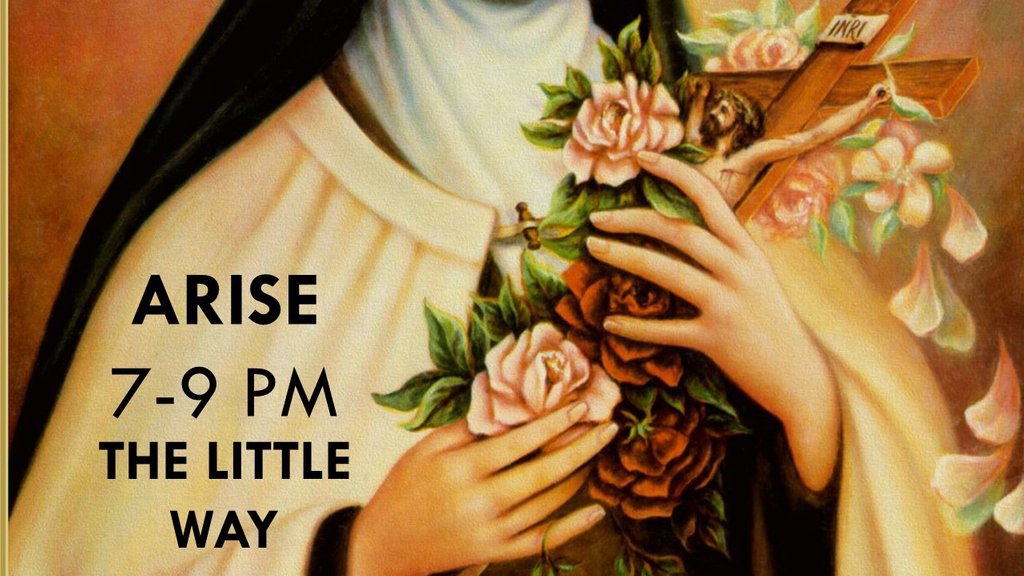 ARISE_STA's tweet photo. Come to ARISE tonight... it’s just a little way away. 
#thelittleway #sttherese #ARISE #STA #youthgroup https://t.co/VkCn72UKSR