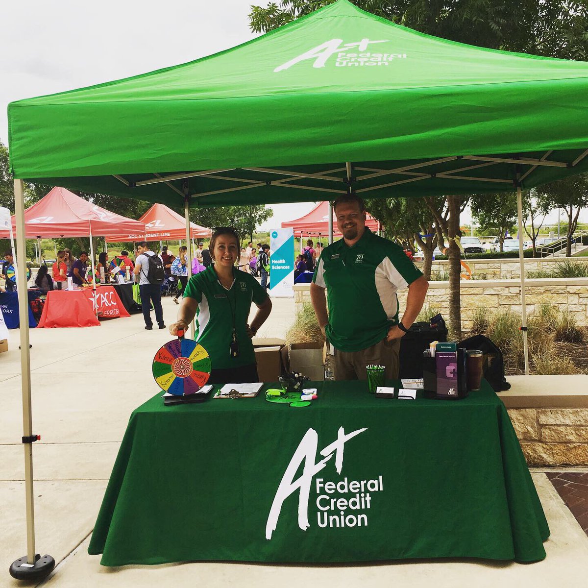 aplusfcu's tweet photo. A+FCU is having a blast hanging out at the @accdistrict Hays Riverbat Bash! #aplusfcu #AustinCommunityCollege #RiverbatBash #HaysACC https://t.co/HONBU3ADc6