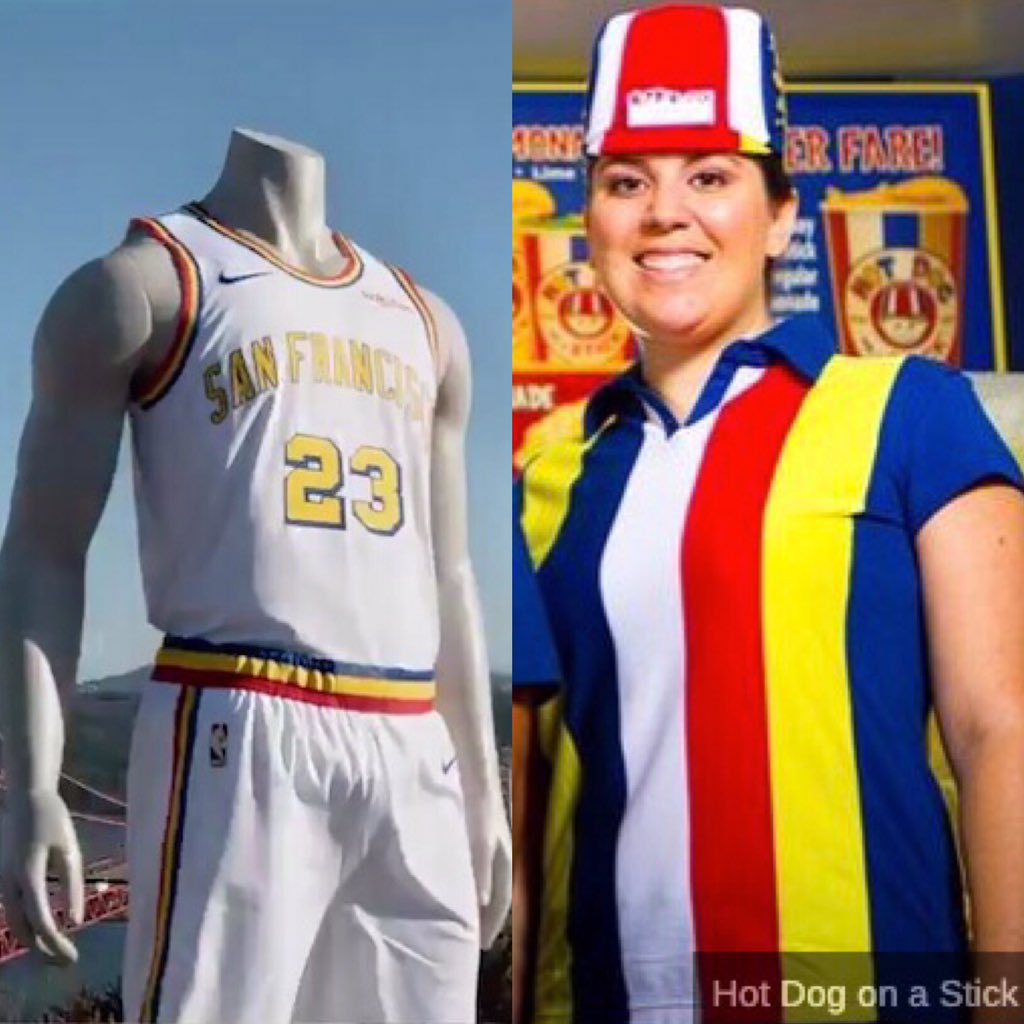 RyanGolightly's tweet photo. @BleacherReport @warriors It’s heat alright. Hot dog on a stick heat. Introducing the Hot Dog Warriors! https://t.co/JNlg0Ziedk
