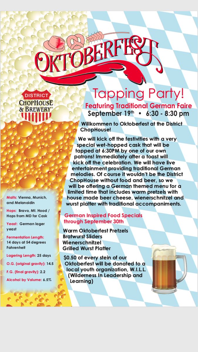 We’ll be tapping OktoberFest, a Vienna Style Lager, this Thursday! We’ll have beer, a German Inspired Food Menu, and Live Music provided by Silvia.  Pete of @LostLagers will be tapping the cask #oktoberfest #dcbeer #mdbeer #vabeer #steins #lagerme #accordianmusic #lederhosen