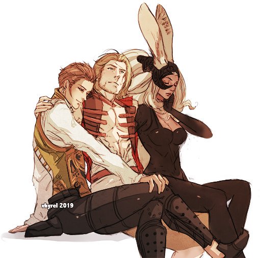 Balthier, Basch & Fran. I wanted to draw my FFXII party relaxing. ☀️ #FFXII #FF12