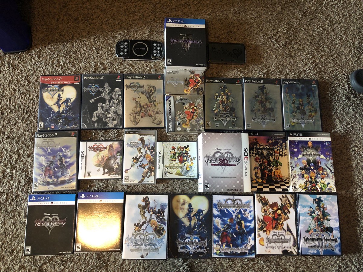 MikeKennedyNFL's tweet photo. Today is the 17th anniversary of Kingdom Hearts being released in NA and the fandom is in dire need of some positivity, so I thought I’d finally get together my entire collection for once. Well, most of it anyways lol. Feel free to share your #KHCollection THREAD: https://t.co/jzBGxKtuNc