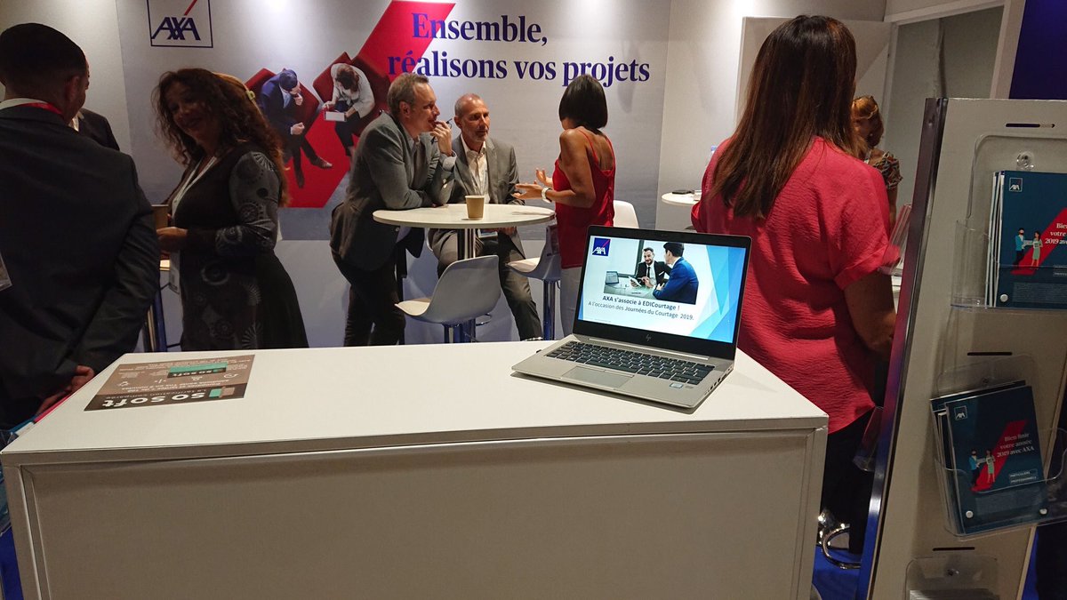 J1 des #journeesducourtage au stand <a href="/AXAFrance/">AXA France</a> pour présenter avec <a href="/tophybeb/">Tophybeb</a> la signature électronique courtage <a href="/EDICourtage/">EDICourtage</a> <a href="/BenoitHumeau/">Benoit Humeau</a>