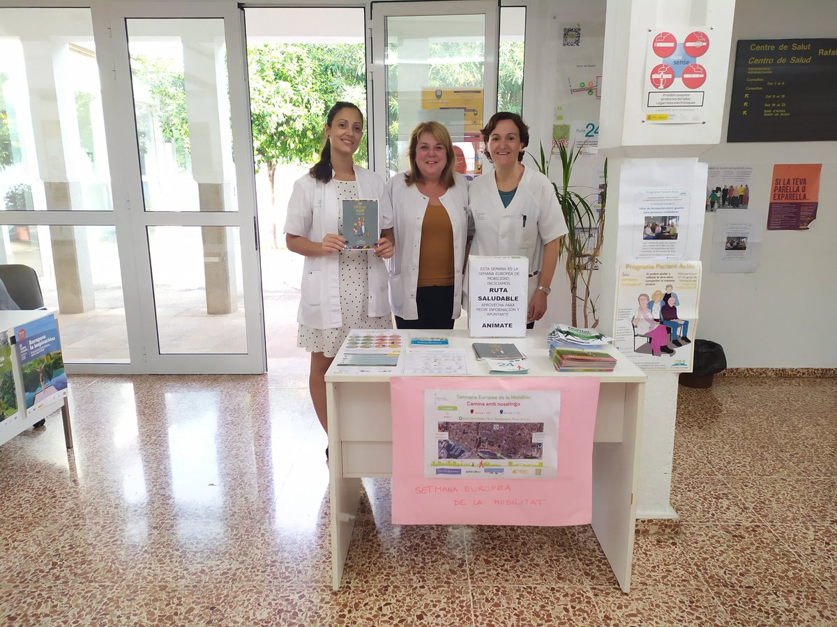 CSRafalNou's tweet photo. Aquesta setmana, per celebrar la #MobilityWeek2019 #SEM2019 Hi haurà una paradeta informativa al nostre Centre de Salut. Aprofitam per recordar-vos q divendres iniciam #rutasaludable https://t.co/whonxBjjiw