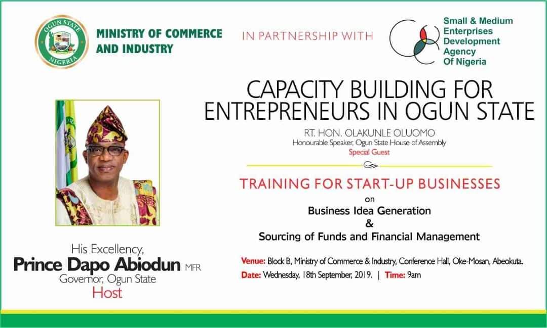 aobadairo's tweet photo. Training For Startup Businesses Within Ogun State And It's Environs.
#entrepreneurship #entrepreneurs #ogun #gatewaystate #gateway #startups #nigerians #linkogun https://t.co/gakmHfIz9I