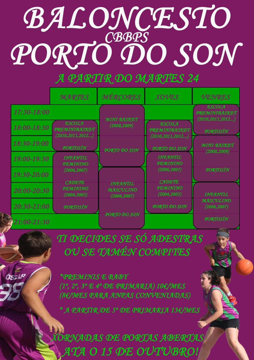 Ven a facer equipo.
Proba co baloncesto