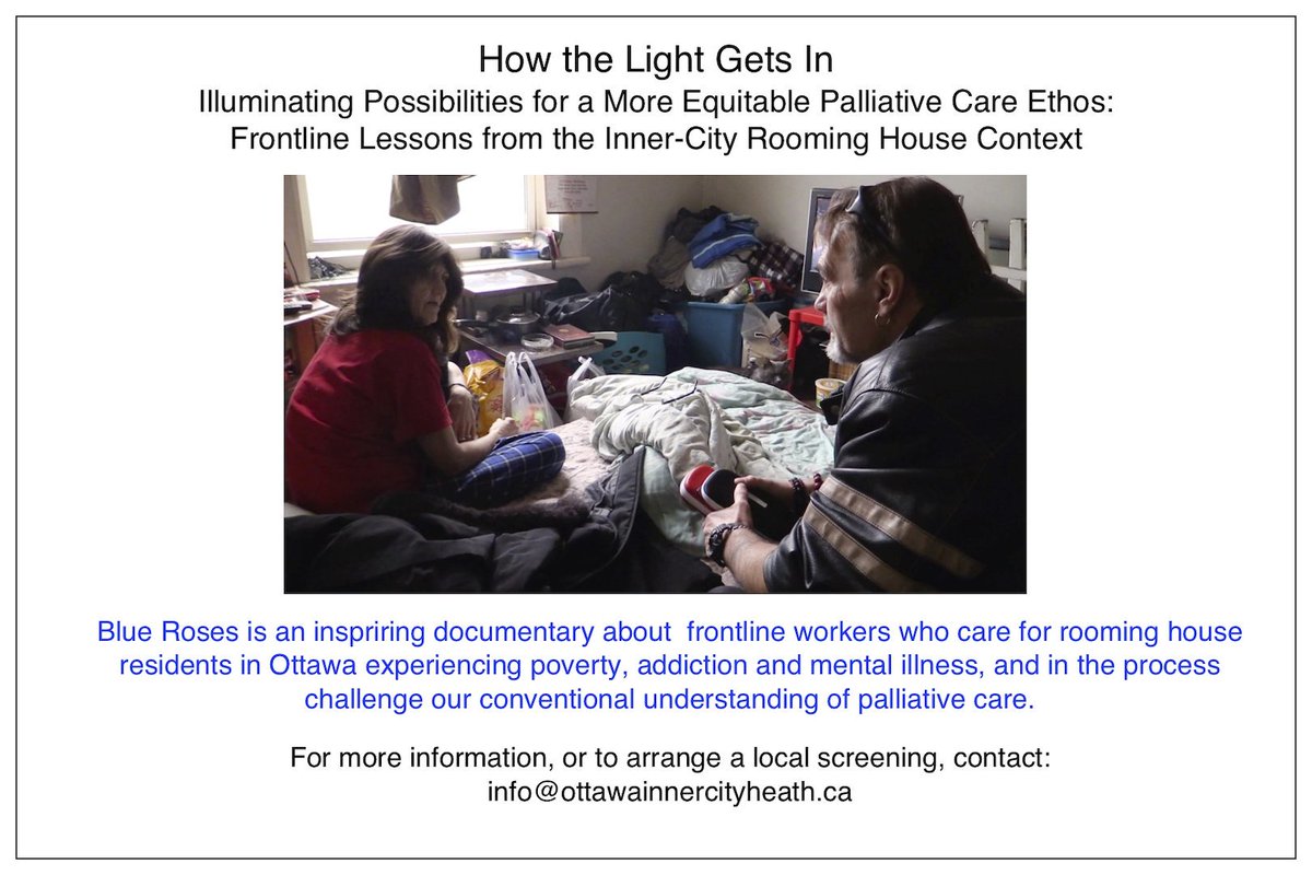 Honoured to have @BlueRosesDoc screened at <a href="/CanadianHPCAssn/">CHPCA</a>'s 2019 Conference in Ottawa this year to over 500 hospice palliative care professionals.