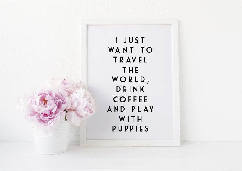 Anyone else agree? Life should be this simple. 🐾😏 #ZeebaVans #Travel #Puppies #Coffee