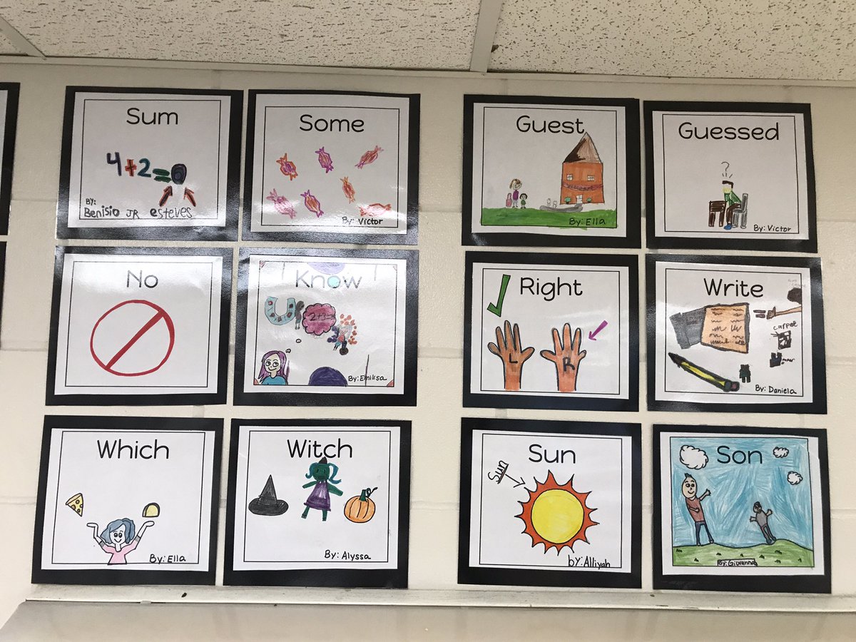 MissJMancini's tweet image. A beautiful start to our homophone word wall! #Fundations #StudentWorkSamples #WeAreNorwich