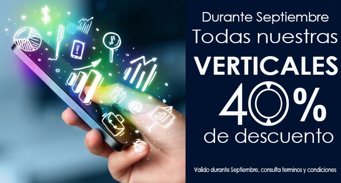 DevsysdeMexico's tweet photo. Durante Septiembre tenemos el 40% de descuento en todas nuestras verticales, llámanos 5202-2251 y consigue el potencial que tu empresa necesita para seguir creciendo #Devsys https://t.co/6oLieBWhBG