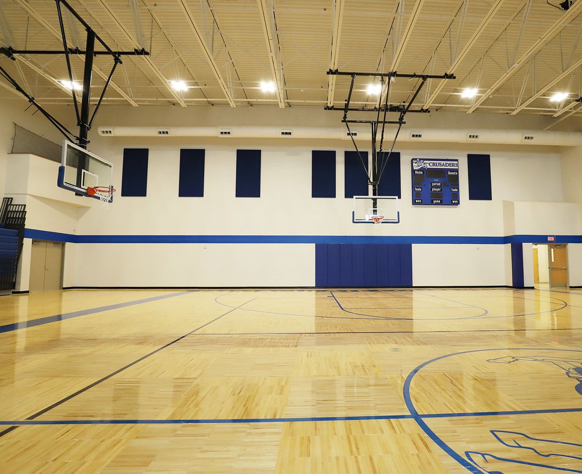 GSArchProducts's tweet photo. Immaculate Conception School in Columbia Illinois has Serenade Clouds on the ceiling of the Cafeteria, G&amp;S diffusers in the band room, AP wall panels in the gym and colorful tackboards in the halls and entrance way. All the classrooms have G&amp;S markerboards and tackboards. https://t.co/R3uPFRBsJT