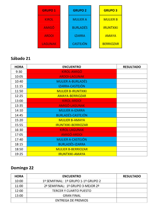 navarraindoor's tweet photo. Os dejamos el orden de partidos en la fase de grupos a disputar este sábado y los cruces del domingo.
Recuerda, torneo solidario con entrada a 1€ y pulsera de regalo. La recaudación irá íntegramente a @AnelaNavarra
Gracias a nuestros patrocinadores #Sakimovil y @cerveorkoien https://t.co/szEg3V0pQX