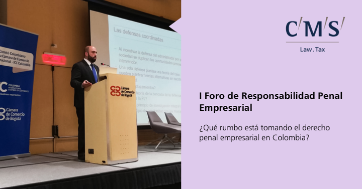 cms_colombia's tweet photo. Nuestro socio Jacques Simhon participó en la discusión sobre el nuevo rumbo del derecho penal en el marco del I Foro de Responsabilidad Penal Empresarial organizado por la @camaracomerbog
#CMSRodriguezAzuero #TalentoCMS
#responsabilidadpenalcorporativa https://t.co/NX7oRCpRku