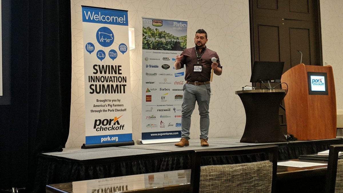 CEO of <a href="/BinSentry/">BinSentry</a>  Randal is replacing the "bin-banger" (i.e. the rubber mallet) with an IoT solution to monitor feedlot bins and drive efficiencies in feed delivery. <a href="/PorkCheckoff/">PorkCheckoff</a>
#swineinnovation