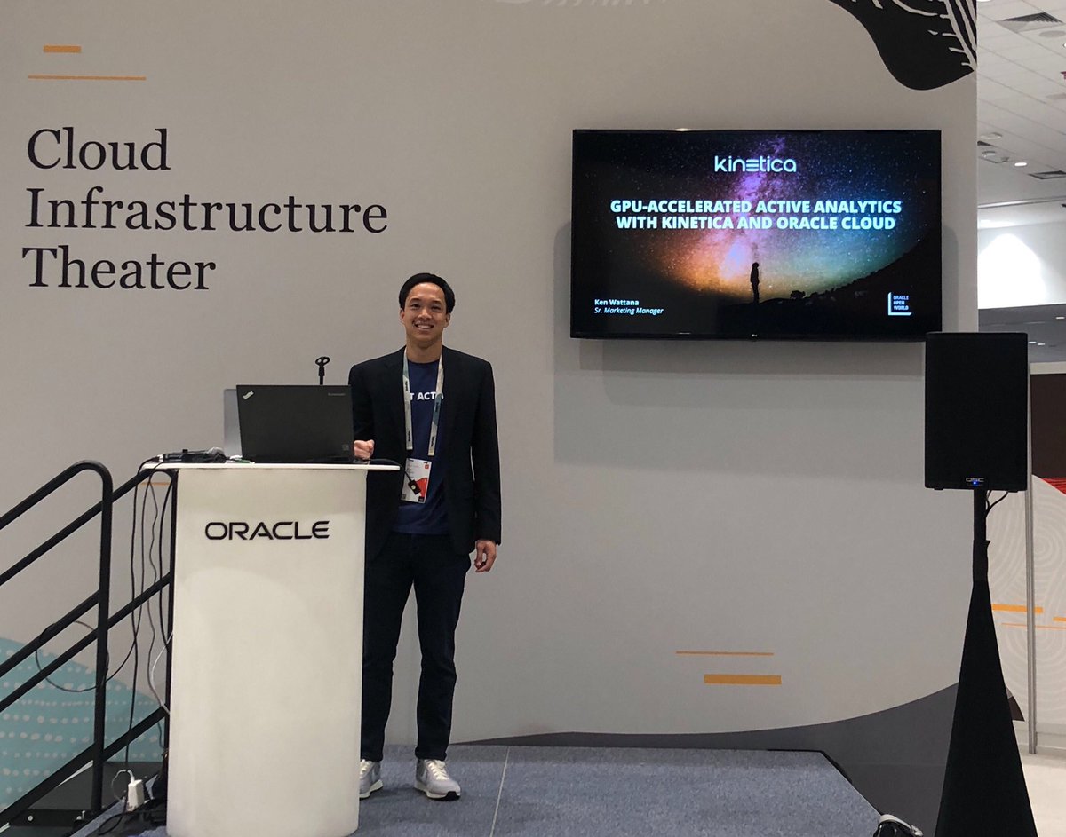 KenWattana's tweet image. Had a great time sharing the power of @KineticaHQ #ActiveAnalytics at @oracleopenworld! It was a packed session...way to #GetActive! #OOW19