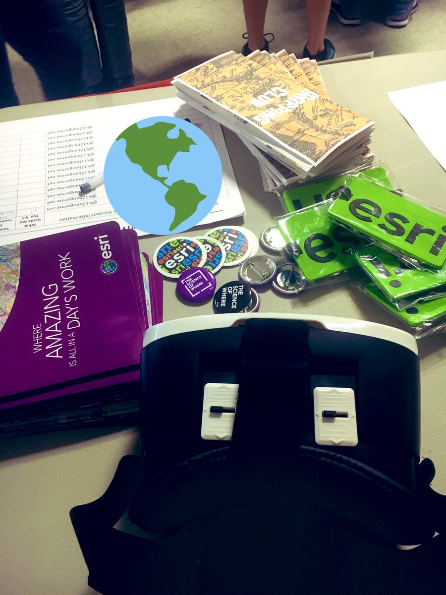 teachlovemaps's tweet photo. Trying to promote #mapclub with some awesome @Esri swag. My students also tell me to stop saying #swag https://t.co/Y6wmfu8aCu