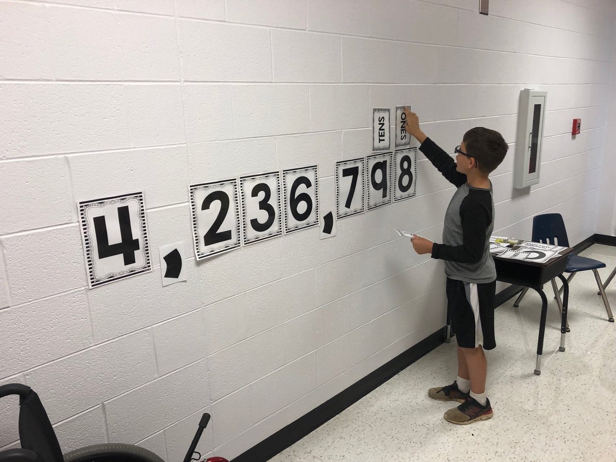 What place is each number in?  Let’s read this number together. Great place value practice! #carverstrong #placevalue #twittertuesday