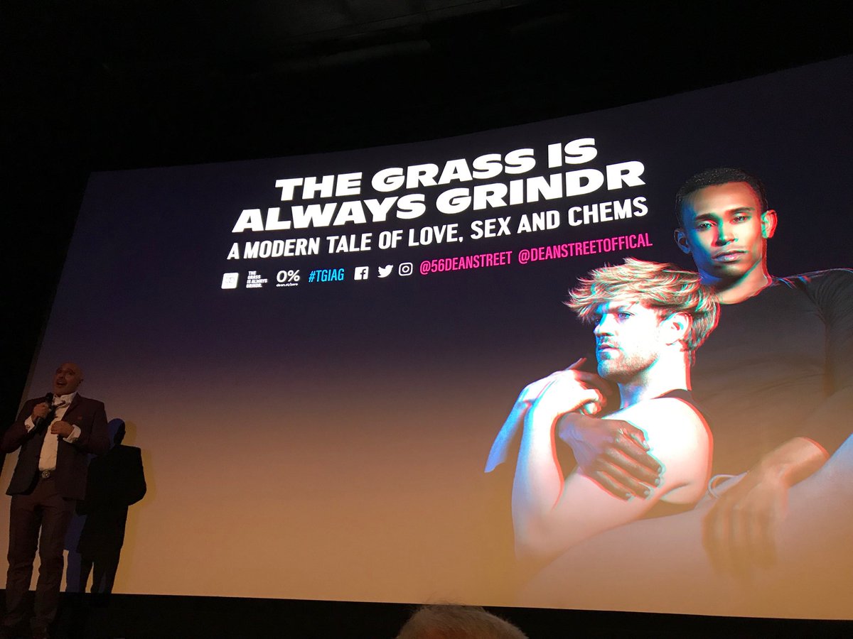 At world premiere of new movie, The Grass Is Always Grindr, in London. Powerful, raw, moving &amp; sometimes gut-wrenching drama about #ChemSex &amp; #HIV. Entertaining &amp; educative. Thought-provoking. A must see movie for gay &amp; bi men. #TGIAG <a href="/56deanstreet/">56 Dean Street</a> @deanstreetofficial
