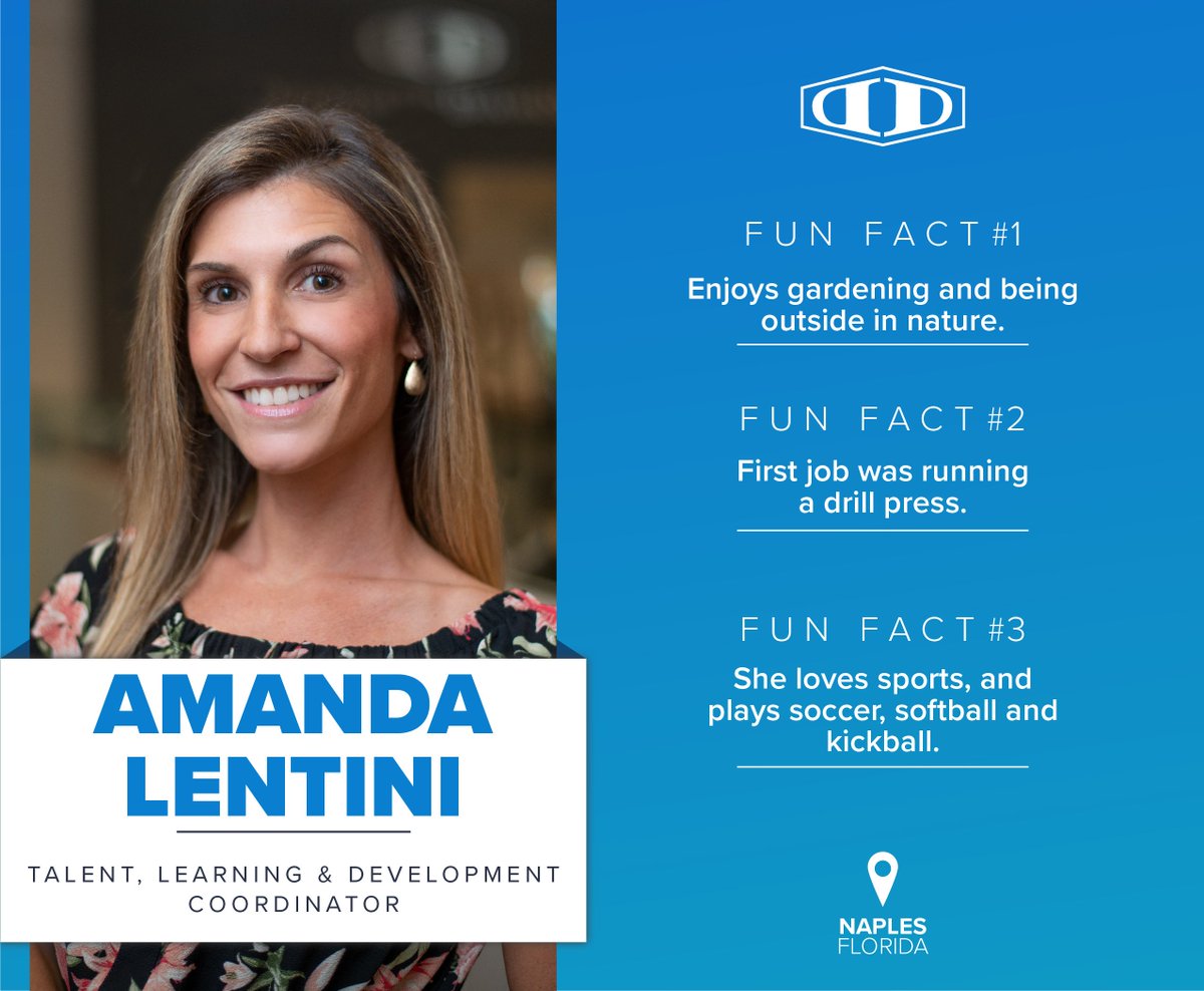 We are celebrating the promotion of DD team member Amanda Lentini, to Talent, Learning &amp; Development Coordinator! Take a look at Amanda's fun facts below to learn a little more about her! #Leadership