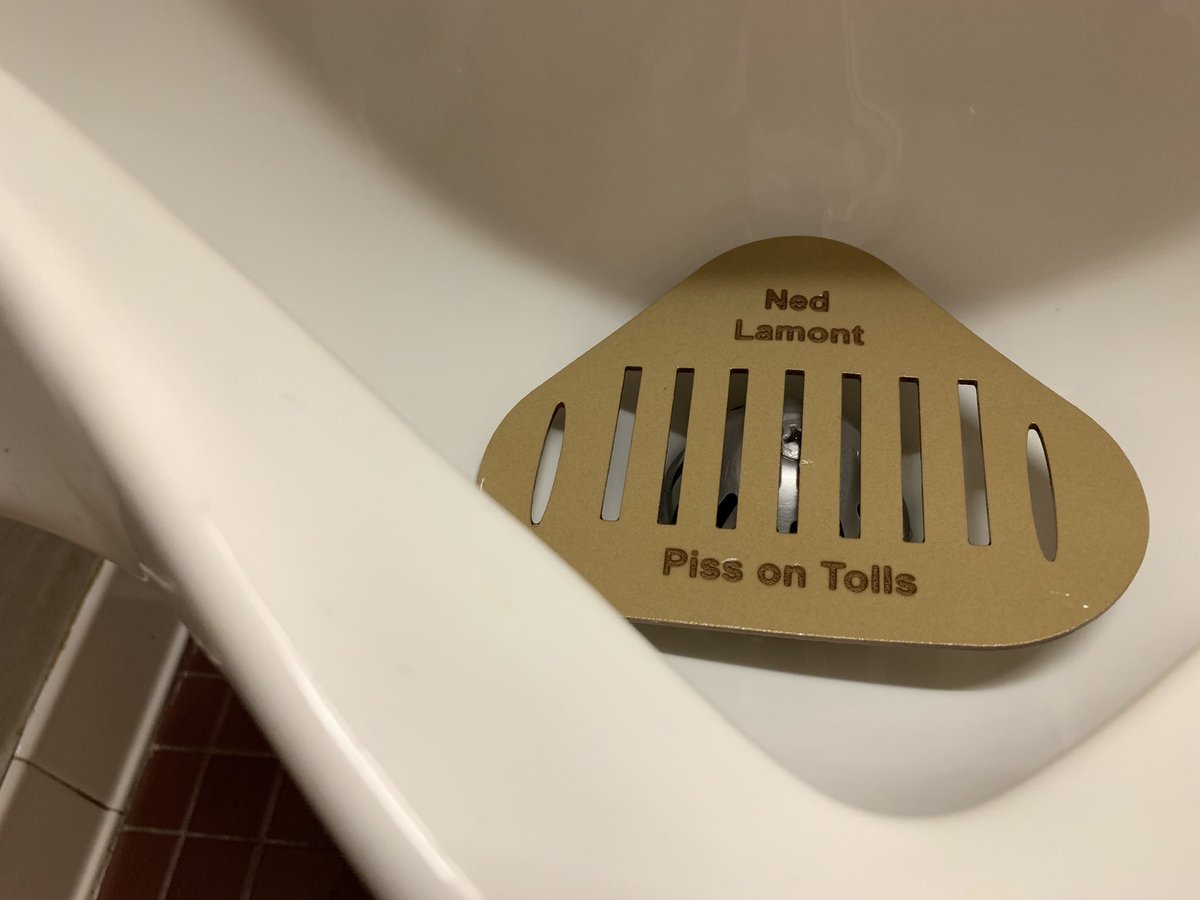 ctnewsjunkie's tweet photo. Someone is apparently pissed about tolls. This is in the men’s bathroom at the Legislative Office Building. Been there at least 2 months I’m told. https://t.co/9lkv19tRFJ
