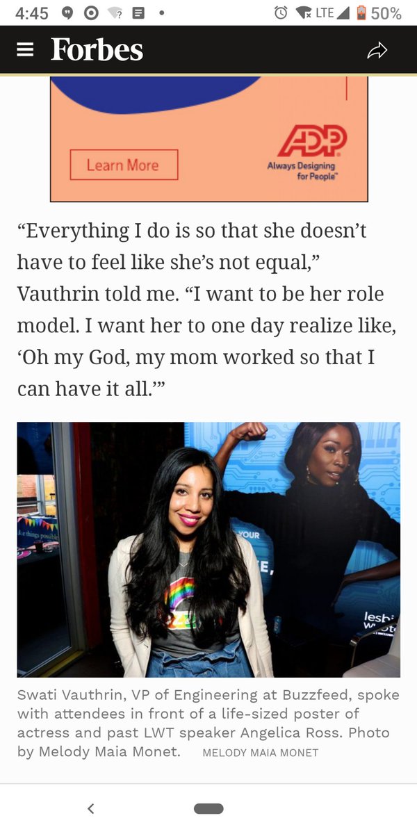 suenacita1's tweet photo. Thanks to @lifeafterdawn and @Forbes for quoting me perfectly about my daughter and why I'm motivated to be a mom/woman in tech ❤️💪 https://t.co/UgBoehdruv