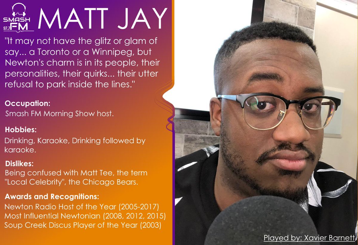 SmashFM_show's tweet photo. One half of Smash FM's (soon to be) critically acclaimed morning show, "Matt and Matt in the Morning", Matt Jay has anchored Smash FM's morning show for the last 14 years. 

#Radio #Webseries #Sitcom #comedy #radioshow #smalltown #smalltownradio #Canada #Northernlife https://t.co/DReyeq7jMo