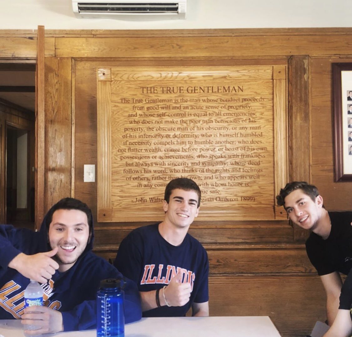 sae_uiuc's tweet photo. Big thanks to @SAE_FandH for these new signs! Brothers Gabriel, Jake, Henry, and Michael are enjoying them! #PhiAlpha https://t.co/cIdNcSXjUL