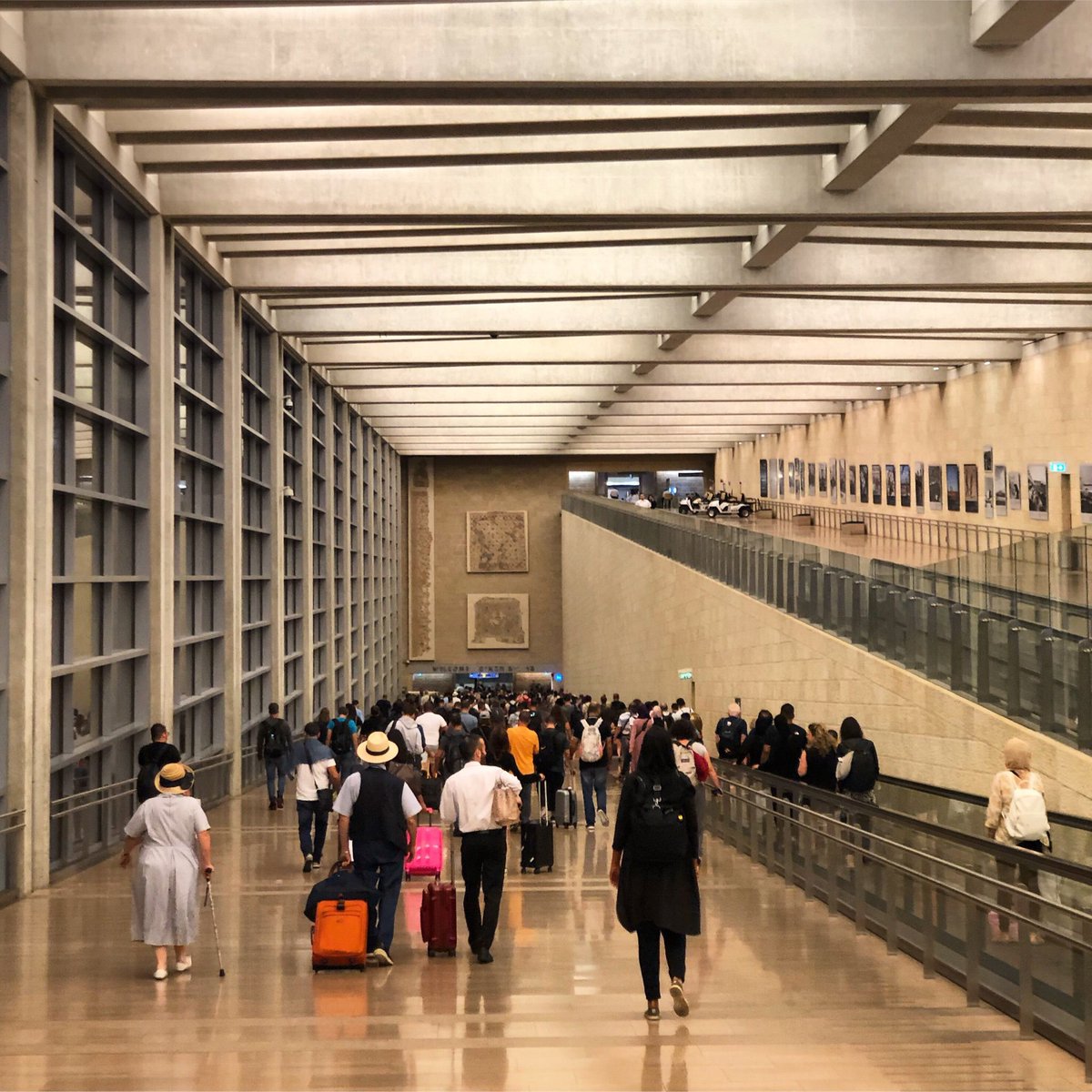 The biblically-proportioned double-ramps in Safdie’s Ben Gurion Airport, Israel, 1997-2004