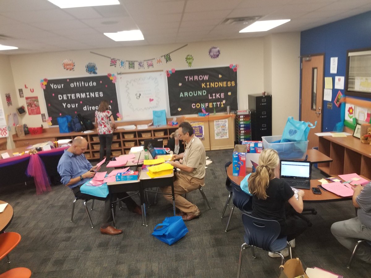 Lblouin9's tweet photo. HME math teachers creating fluency centers to support student learning #EveryChild @HousmanElem https://t.co/kbKXOn4Iq6