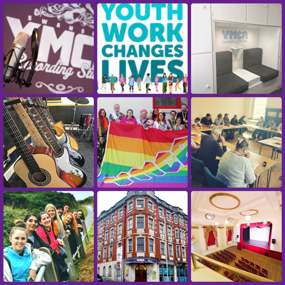 Carlie_YMCA's tweet photo. At @YMCASwansea we r passionate about #SupportingPeople 2 #BelongContributeThrive
We offer services 2 suit all needs in the Community
Get in touch 2 find out about
#YTheatre
#RecordingStudio
#YoungCarers
#YEngage #Employability
#YTraining
#GOODVIBES #LGBTQts
#RoomHire
#YouthWork https://t.co/x6xRpO6Pal