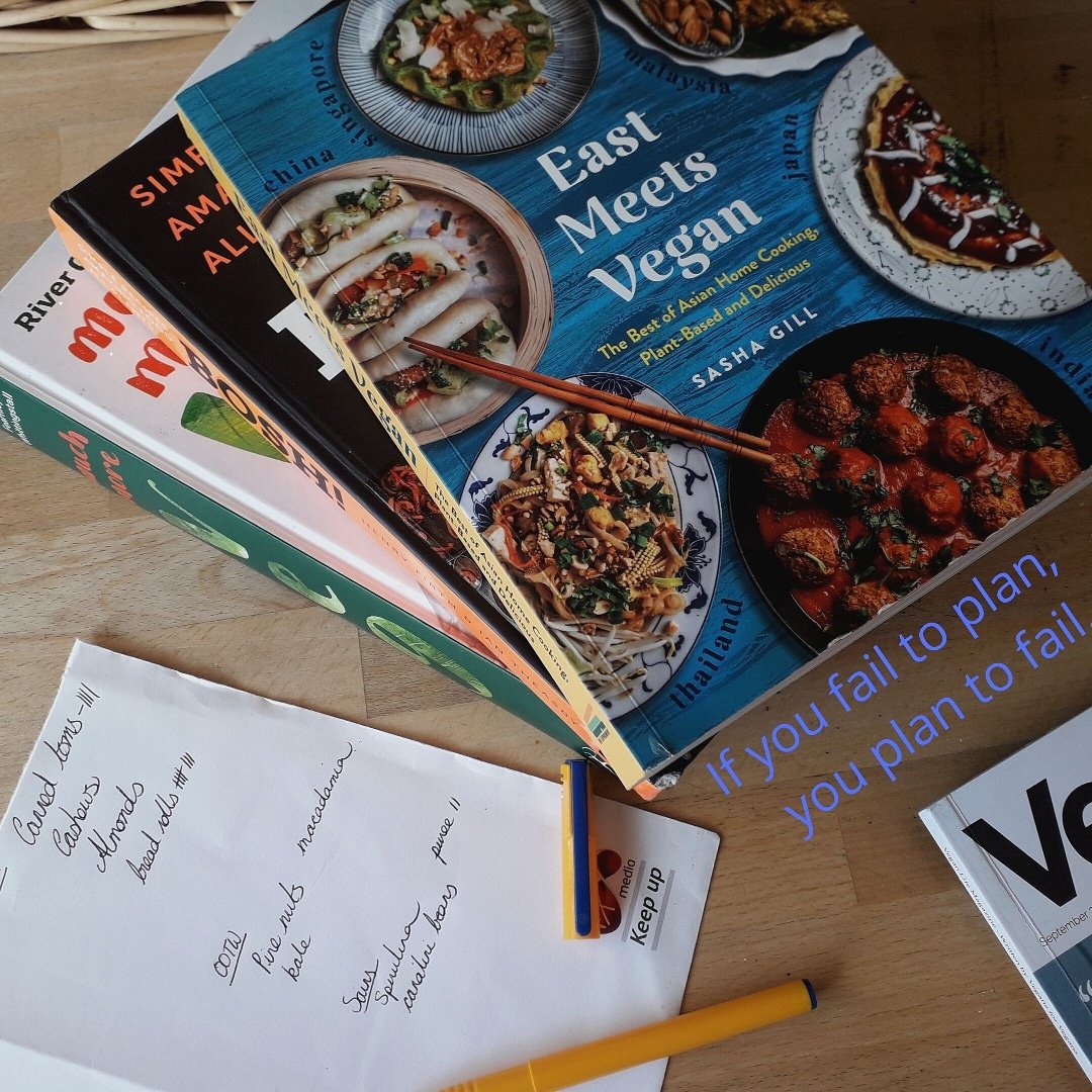 Zerowaste shopping means meal planning.  It saves food waste and precious pennies! #vegan #zerowaste