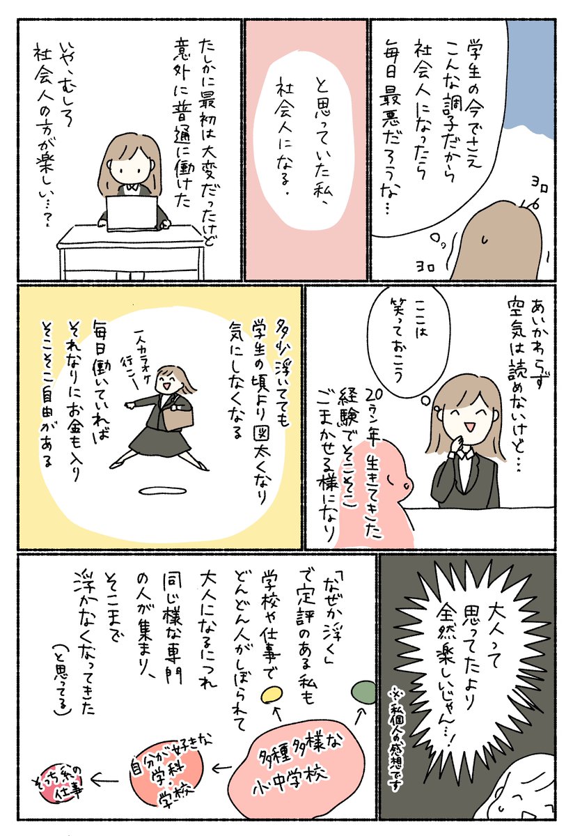 「大人になるとツライことばかり」って、（気持ちはわかるんだけど）若い人にはなるべく言わないほうがいいと思うって漫画。
全3ページ 