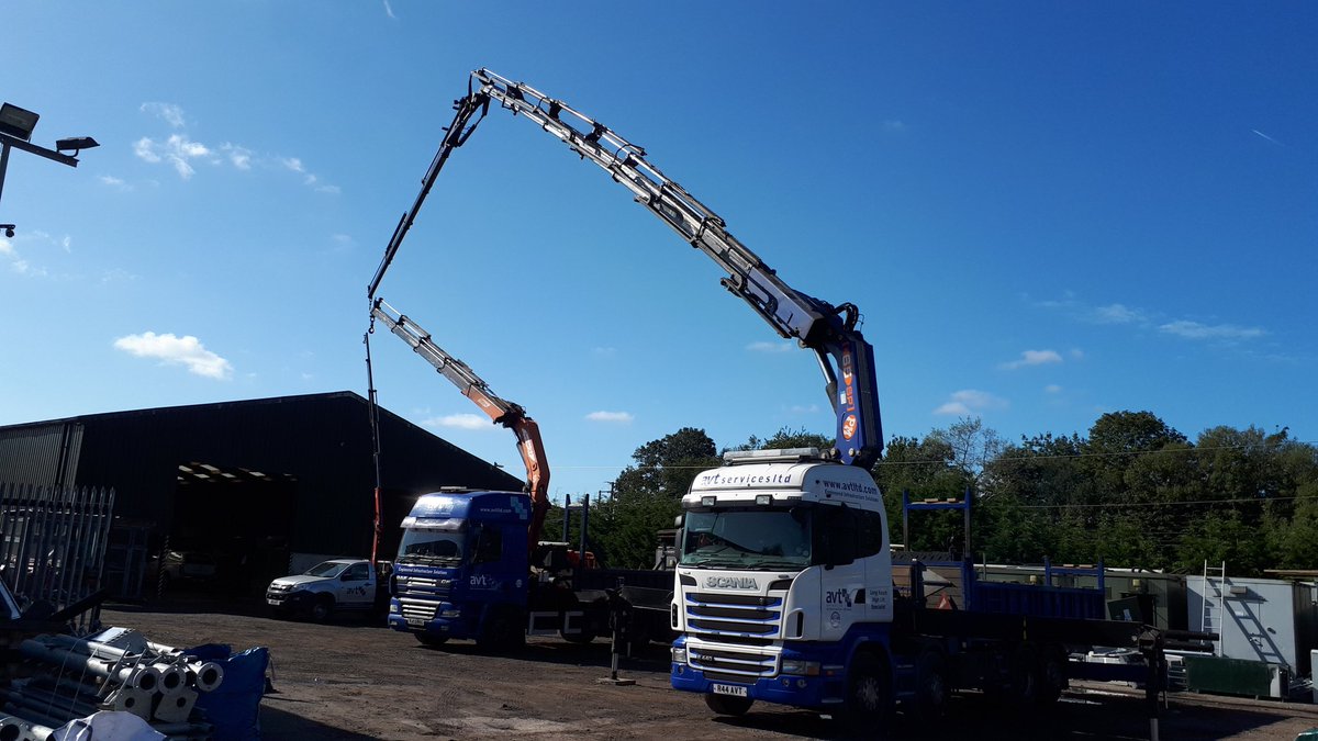 avtservicesltd's tweet photo. #threeamigos together for insurance inspection. Look good in the September sunshine. Any north west based operators looking for a challenging but rewarding job get in touch. Please RT. #cranes #hiab #pmcranes #fassicranes #lorryloader https://t.co/BPqtQD9mGW