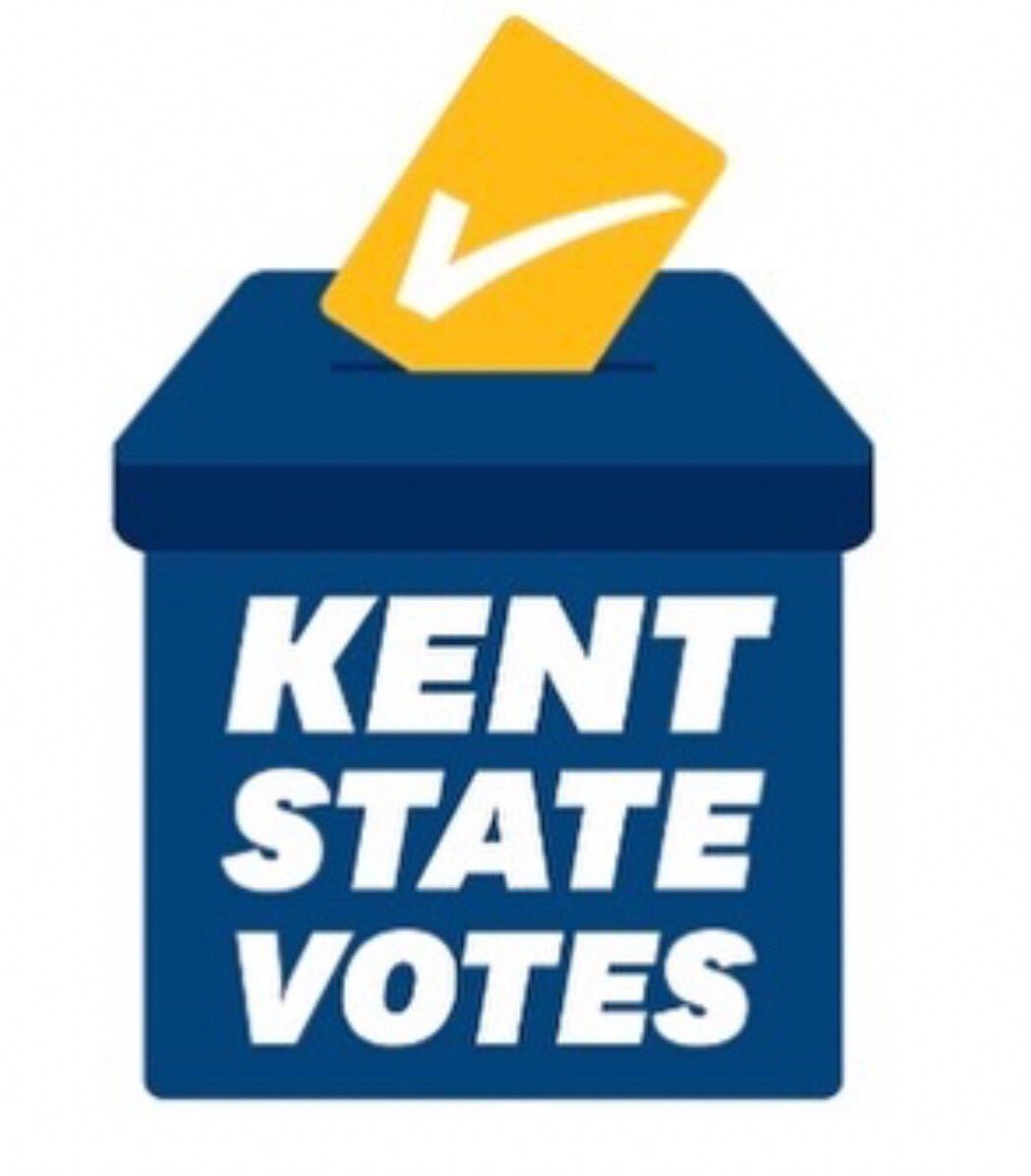 KentStateCEL's tweet photo. Make sure you check out and follow @kentstatevotes, a nonpartisan voter engagement initiative coordinated by @KentStateUSG and involving many different student organization, faculty, and staff partners from across the university. #KentStateVotes https://t.co/b2sNqxd5D9