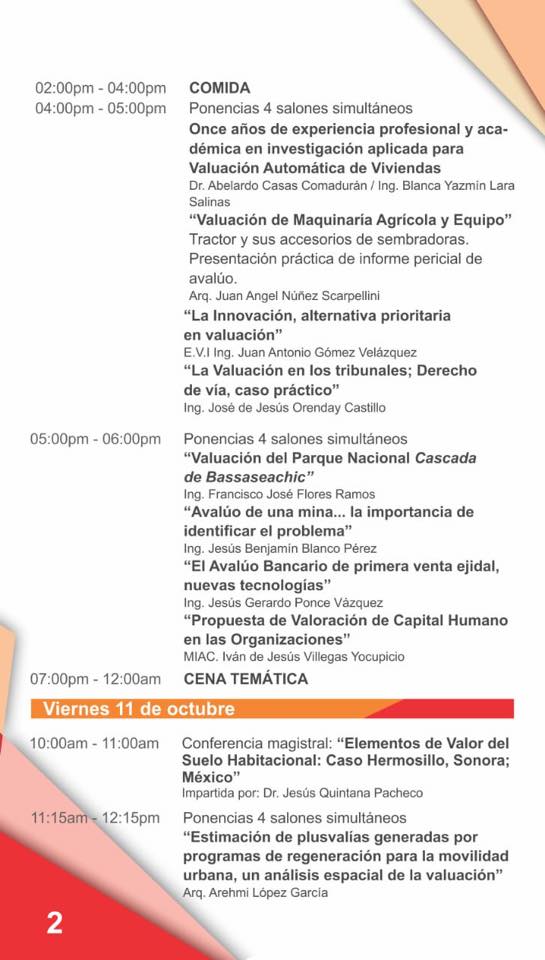 FECOVAL_AC's tweet photo. Te compartimos el programa oficial de nuestro LV Congreso Nacional de Valuación Chihuahua 2019, del 8 al 11 de Octubre
¡Te esperamos!
#FECOVALSOMOSTODOS
#CHIHUAHUA
#CEVECH https://t.co/iSZlrPl4vu