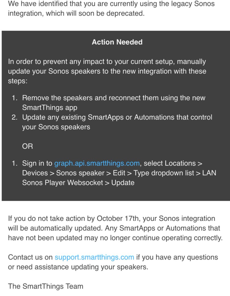 sonos smartthings integration