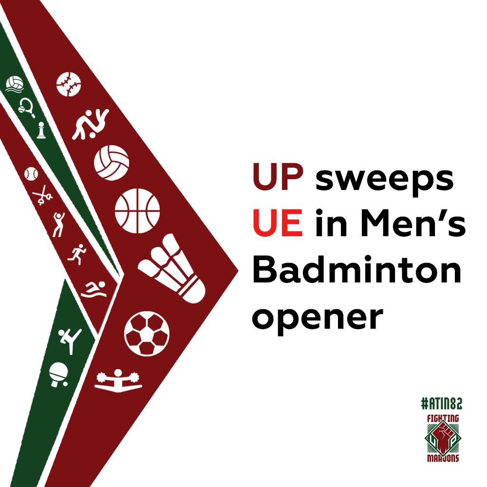 Congratulations UP Badminton Varsity (<a href="/MaroonSmashers/">UP Badminton Team</a>)! 🏸

Mga beshies, panoorin naman natin ang Women's Badminton opener ng 1 PM!!! :D

#Atin82 #UPFight #UAAPSeason82 #AllForMore #UPForMore
