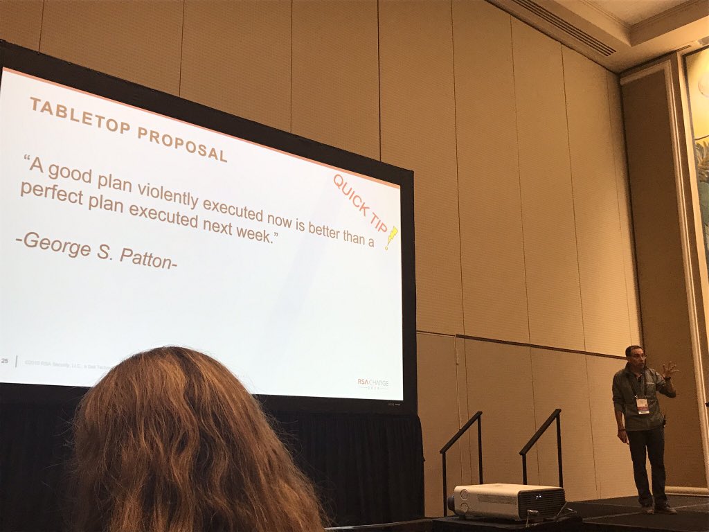 jeffshurtliff's tweet image. Kevin Young from @Adobe gave an incredible session earlier today at #RSACharge on preparing and conducting #IncidentResponse tabletop exercises. (Fun fact: Kevin was my cybersecurity professor at @UVU in 2011 and first exposed me to the RSA #NetWitness Platform.) @UVUCyberSec