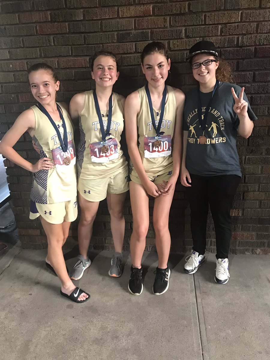 All smiles for JV girls working together to all medal today!