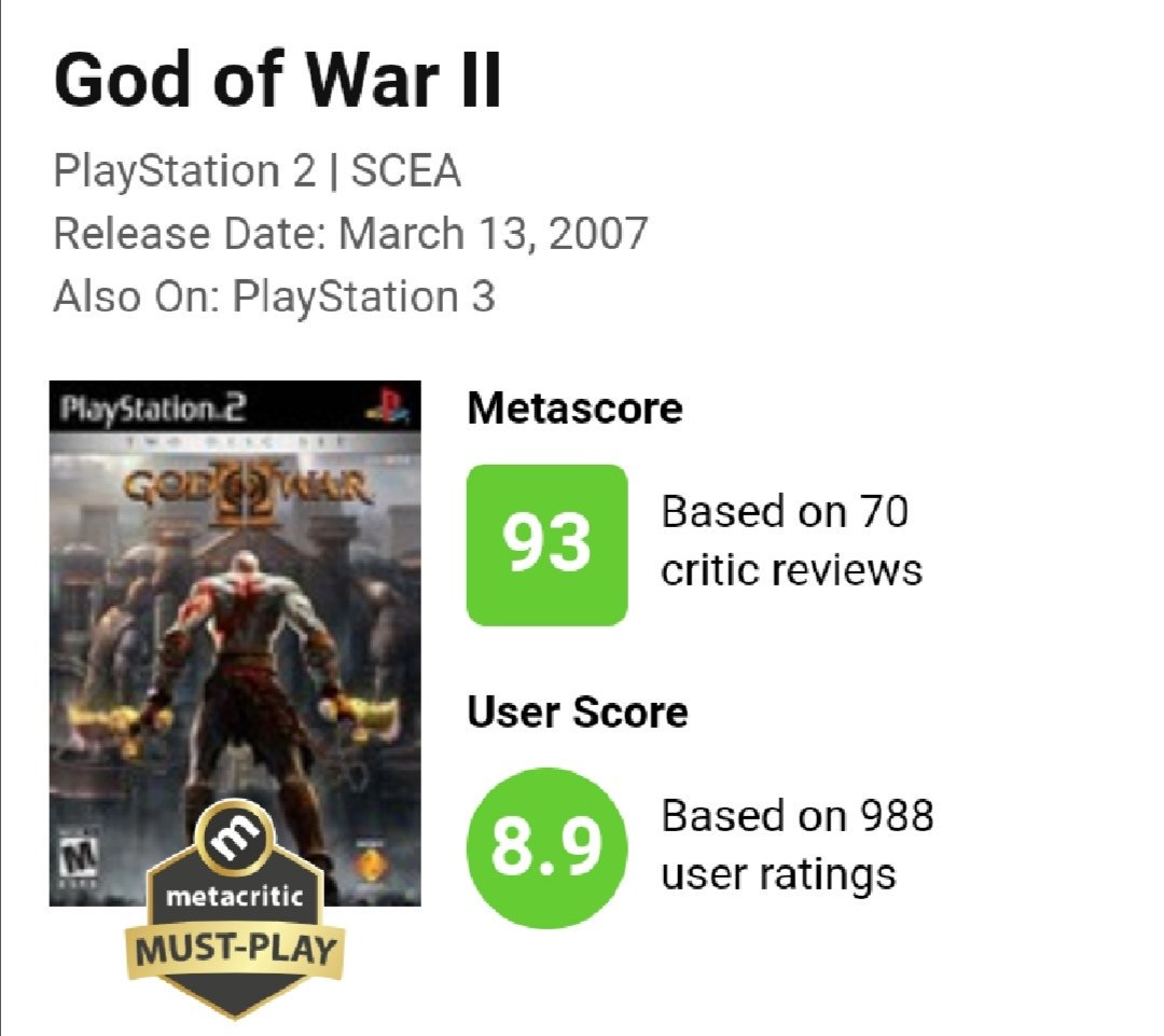 God of War II - Metacritic