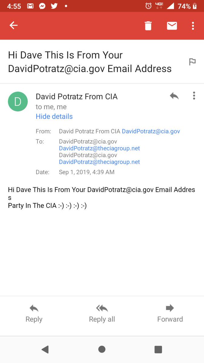 CIA_BlackOps014's tweet photo. @CIA How Is It That When The CIA Is Contacted Directly For Verification Of My Employment With The CIA They Verify That I've Been Working There Over 6 Years And Yet They Still Don't Pay Me For My Hard Work And I Successfully Sent An Email To Myself From My Own @cia.gov EmailAdress https://t.co/Vjxe6yQKFk